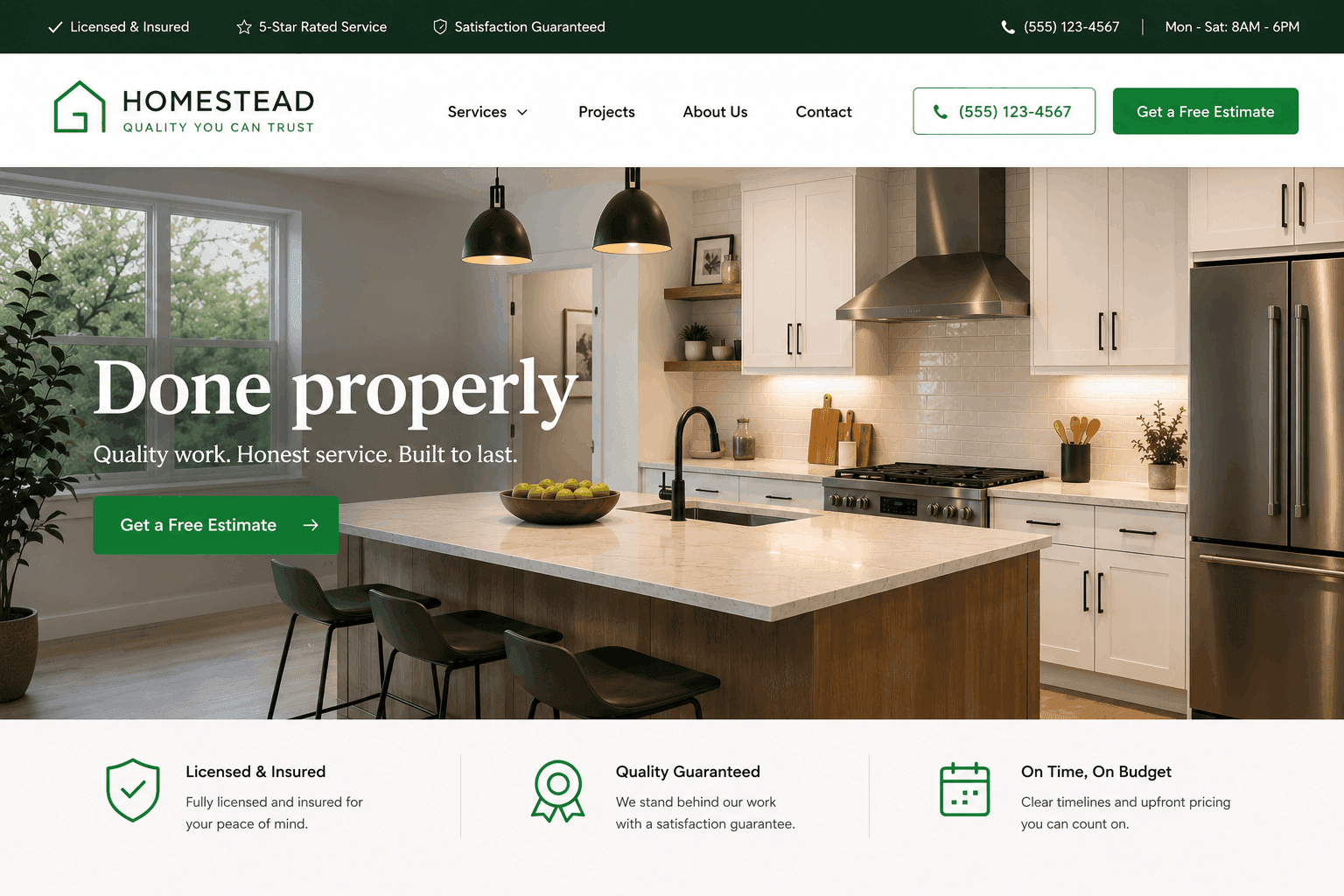 A Home Improvement website built with PixelLayout
