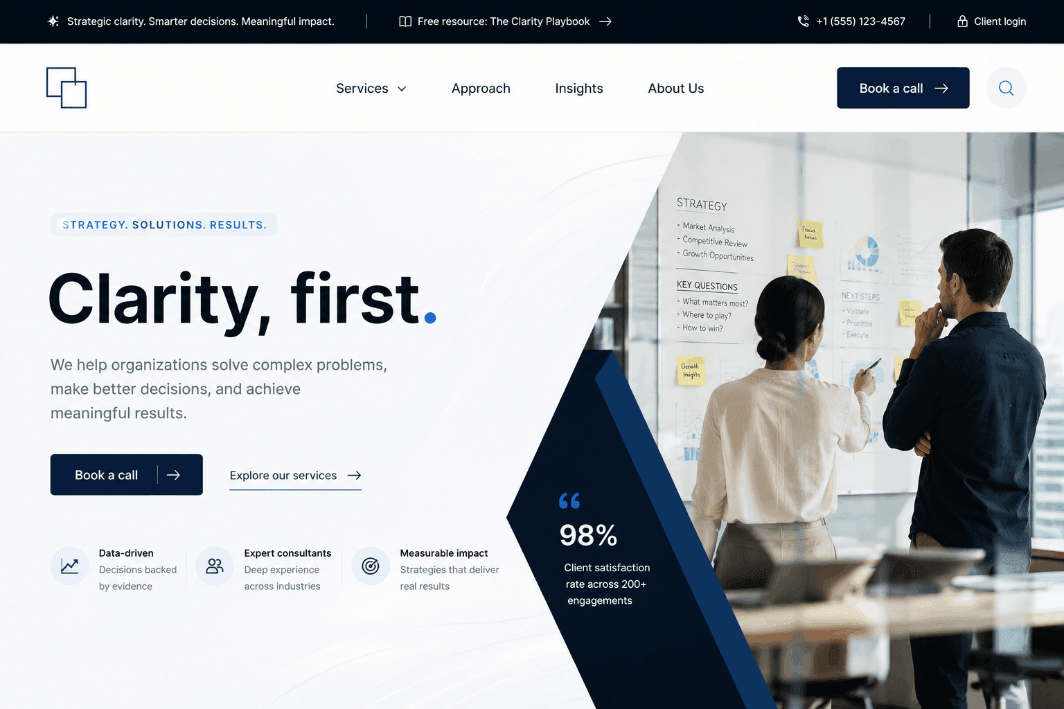 A Professional Services website built with PixelLayout