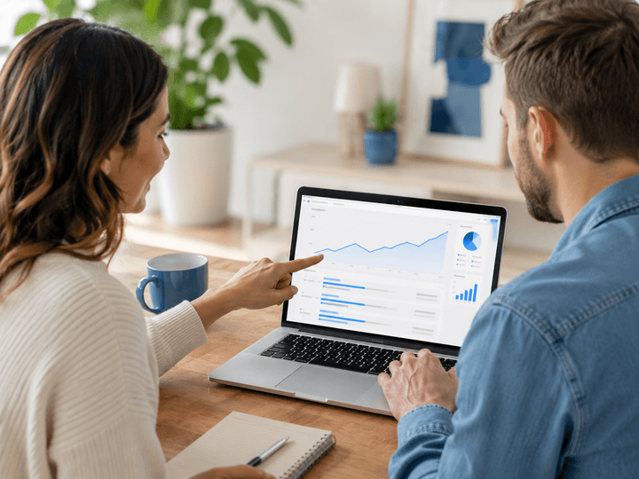 A team reviewing store growth and search performance
