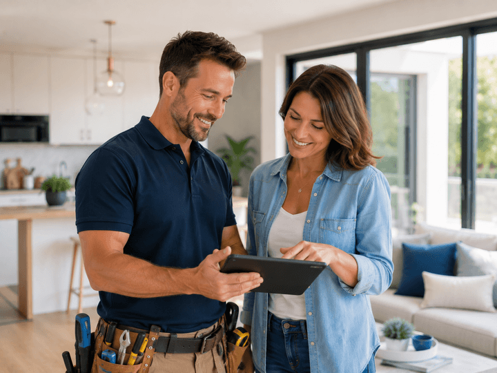 A contractor discussing a project with a homeowner