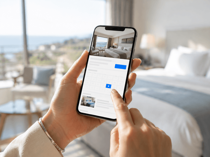 A guest booking a hotel room online