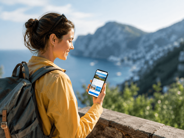 A travel business taking bookings online