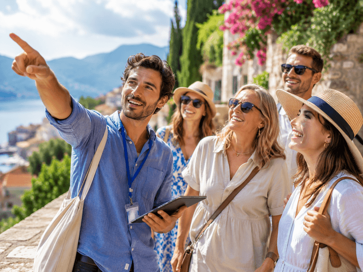 A guided tour with a planned itinerary