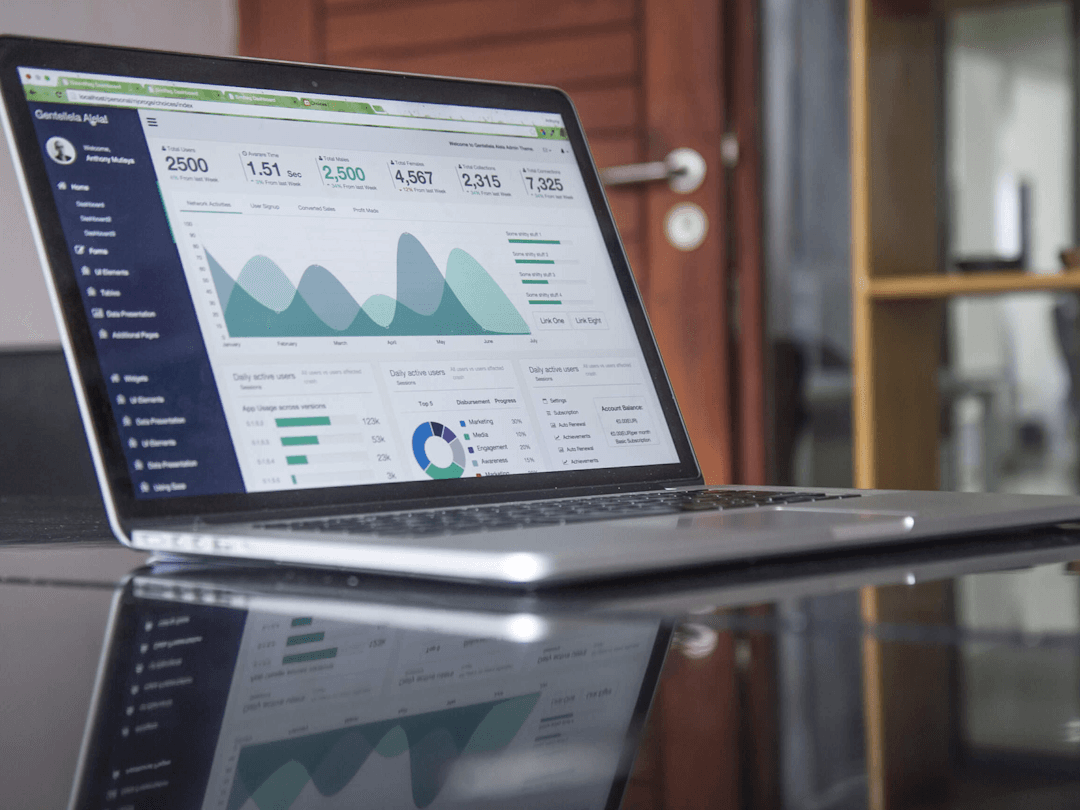 A traffic analytics dashboard on a laptop