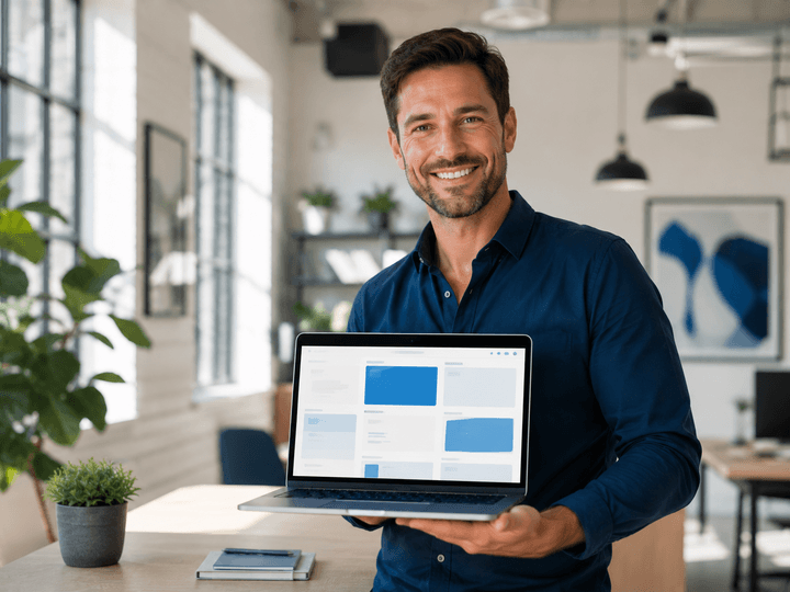 A professional services team with a lead-focused website